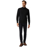 Pulover pentru bărbați cu guler scurt și fermoar, negru – JONA