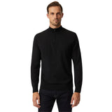 Pulover pentru bărbați cu guler scurt și fermoar, negru – JONA