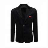 Sacou din catifea reiată pentru bărbați, negru – JONA