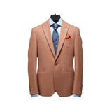 Sacou slim fit texturat pentru bărbați, bej-cărămiziu – JONA