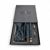 Set cadou accesorii bărbați 3 piese, albastru floral - JONA