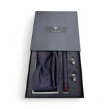 Set cadou accesorii bărbați 3 piese, albastru geometric rafinat - JONA