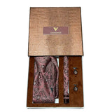 Set cadou accesorii pentru bărbați, 3 piese, roz cu imprimeu floral grena – JONA