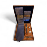 Set cadou accesorii bărbați 5 piese, albastru geometric - JONA