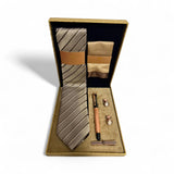 Set cadou accesorii bărbați 5 piese, bej cu dungi - JONA